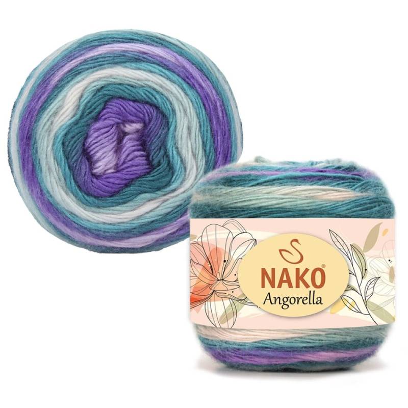 Pletací příze Nako Angorella 87571 - modrofialová