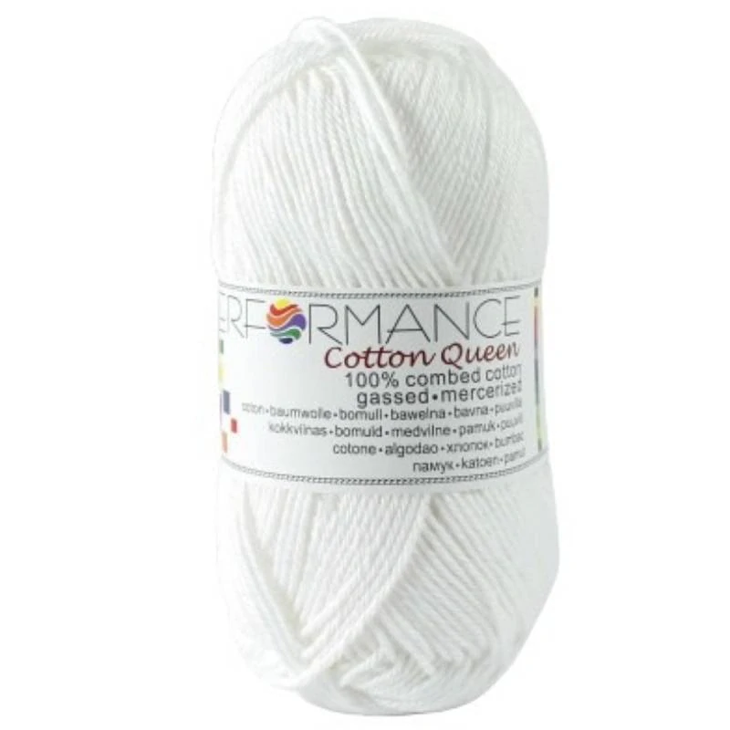 Bavlněná příze Cotton Queen 0101 - bílá